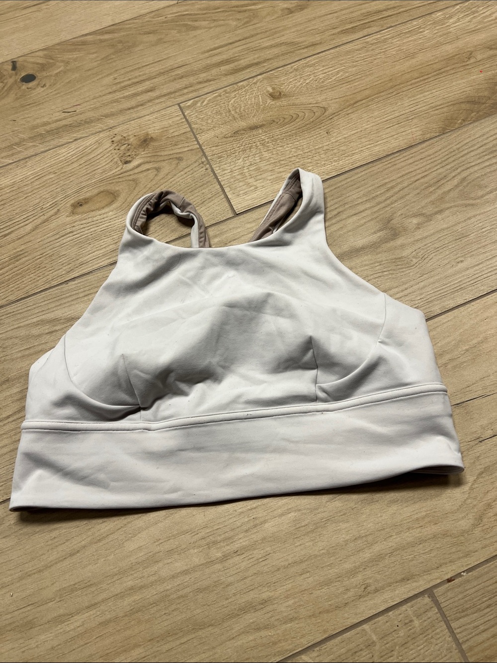 lululemon athletica High-Neck Sports Bralette in Light Beige/Off-White